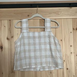 Madewell Linen-blend Sunside Button Back Top - Size 6